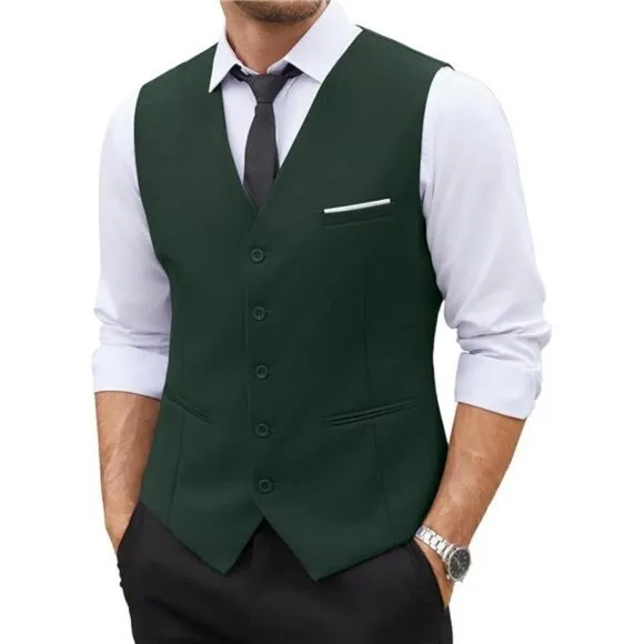Men's Dress Suit Vest Slim Fit Green