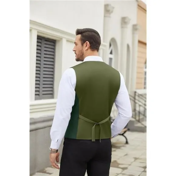 Men's Dress Suit Vest Slim Fit Green