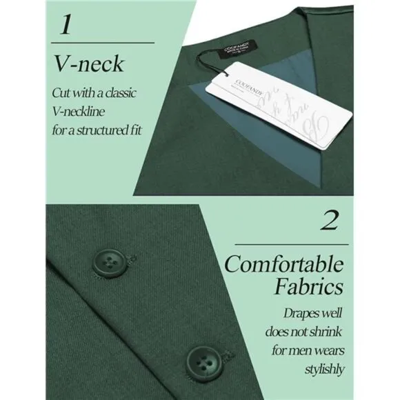 Men's Dress Suit Vest Slim Fit Green