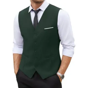 Men's Dress Suit Vest Slim Fit Green