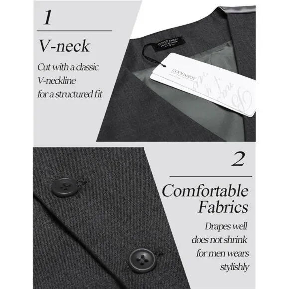 Men's Dress Suit Vest Slim Fit Grey