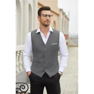 Men's Dress Suit Vest Slim Fit Grey
