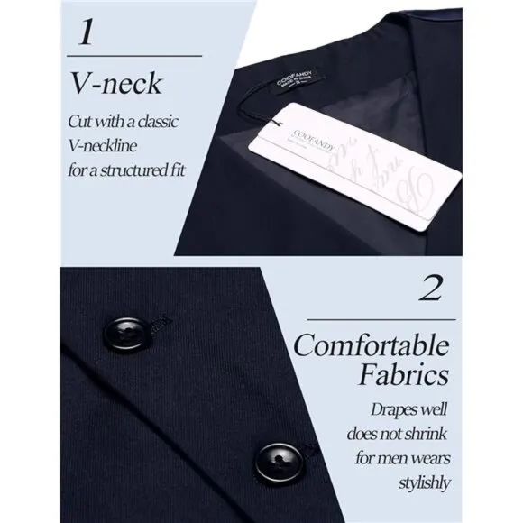 Men's Dress Suit Vest Slim Fit Navy Blue