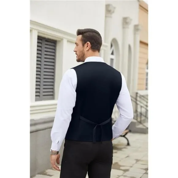 Men's Dress Suit Vest Slim Fit Navy Blue