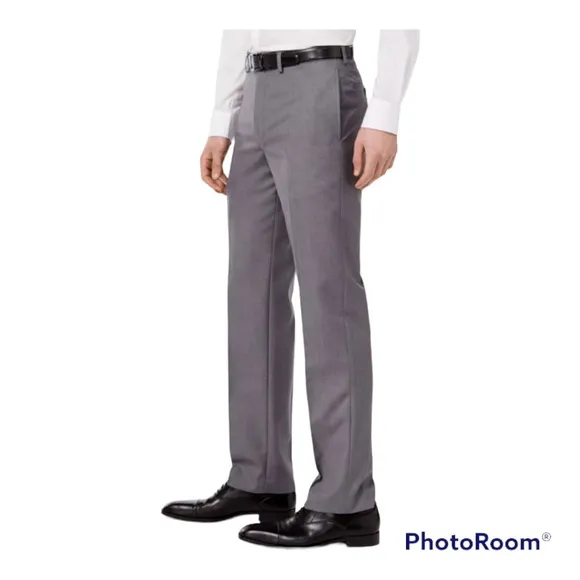 Mens Gray Slim Fit Dress Pants By Calvin Klein