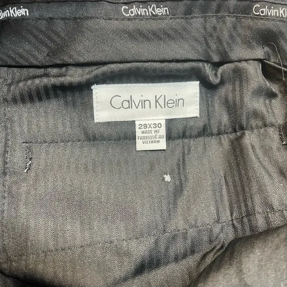 Mens Gray Slim Fit Dress Pants By Calvin Klein