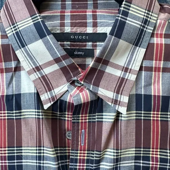 Men’s Gucci Plaid Dress Shirt