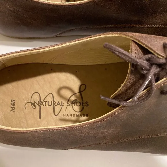 Men's Handmade Barefoot Brown Oxford Nubuck Leather Shoes - Size 12 - New in Box