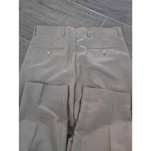 Men's JF J. Ferrar Flat Front Dress Pants Slacks Khaki Tan Color Size 30x30