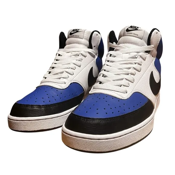 Mens NIKE COURT VISION MID NEXT NATURE FQ8740-480 Game Royal/Black/White Sz 12