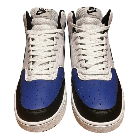 Mens NIKE COURT VISION MID NEXT NATURE FQ8740-480 Game Royal/Black/White Sz 12