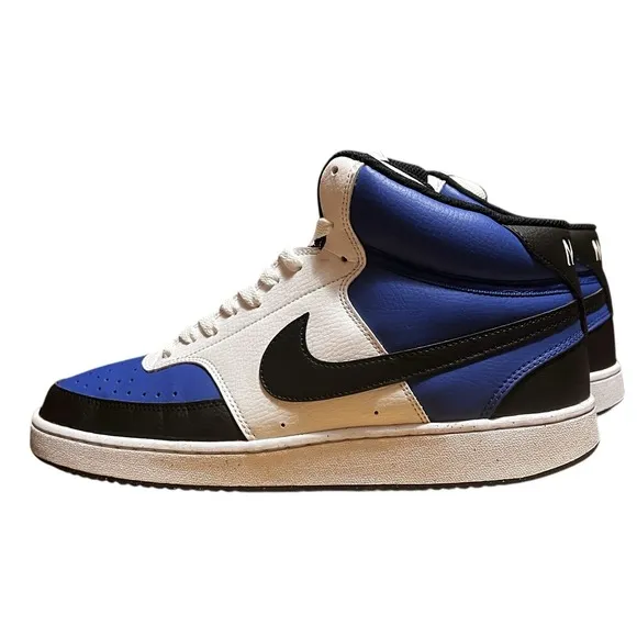 Mens NIKE COURT VISION MID NEXT NATURE FQ8740-480 Game Royal/Black/White Sz 12