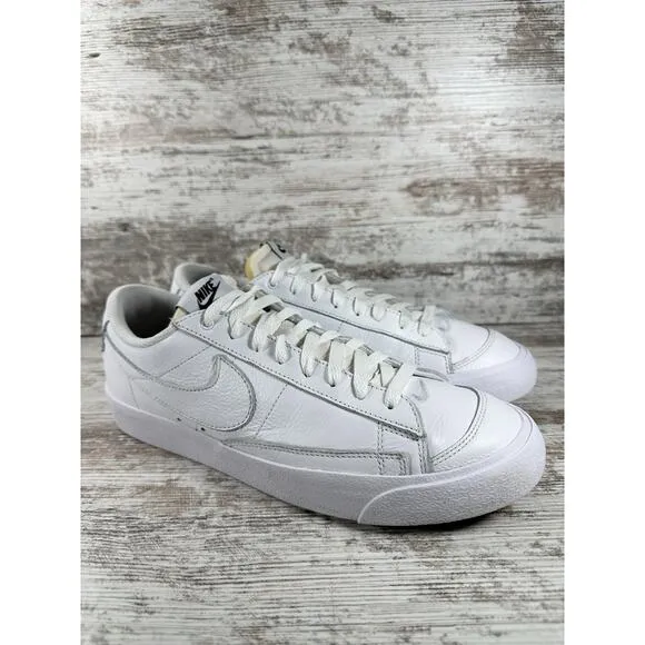Men's Nike iD Blazer '77 Low Triple White Sneakers Sz 10 Athletic Gym EUC!