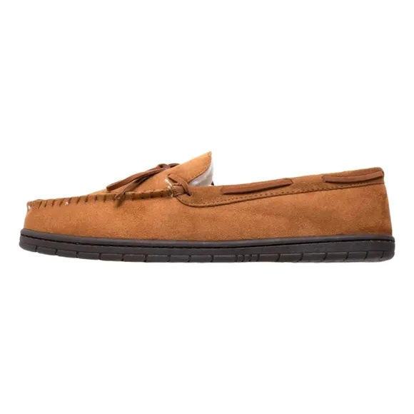 Men's Official NFL Dallas Cowboys Tan Indoor Outdoor Moccasin Slippers