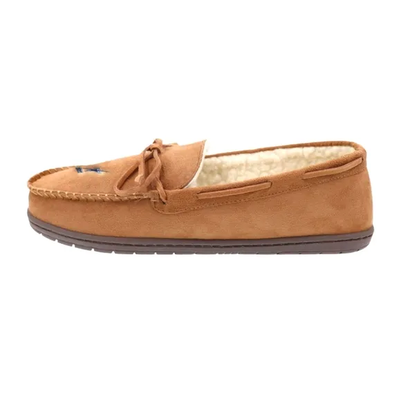 Men's Official NFL Dallas Cowboys Tan Indoor Outdoor Moccasin Slippers