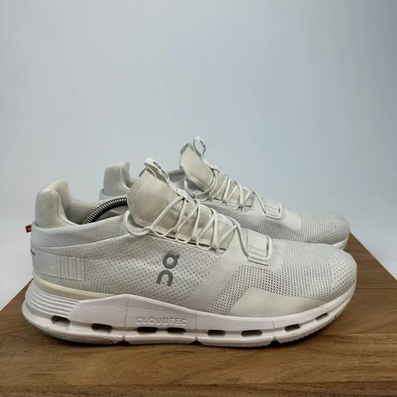 Mens On Cloudnova White Athletic Gym Running Sneakers Shoes Size 13 M GUC