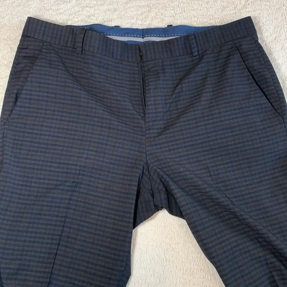 Men’s Perry Ellis Portfolio Slim Fit  Plaid Pants Size 33 x 30