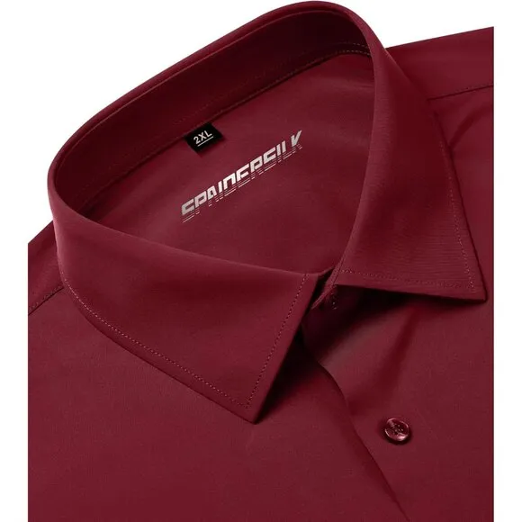 Men's Rose Long Sleeve Slim Muscle Fit Wrinkle Free Button Down Dress Shirts