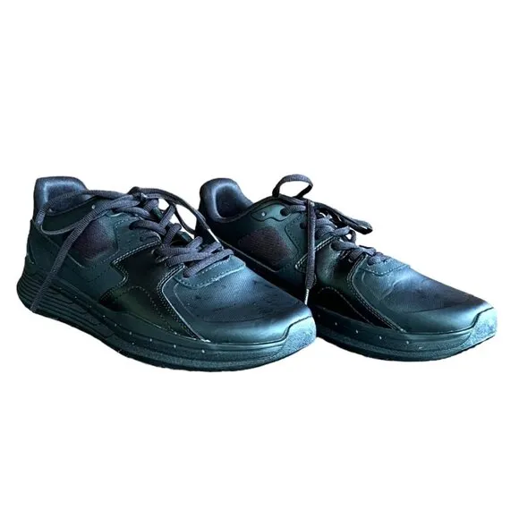 Men's Shoes for Crews Black Slip &amp; Oil Resistant Sneakers, Size USA 9