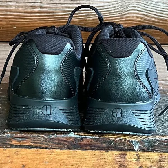 Men's Shoes for Crews Black Slip &amp; Oil Resistant Sneakers, Size USA 9