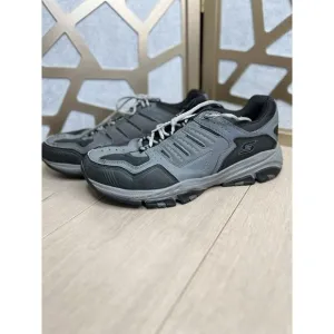 Mens Skechers Cross Court TR 51270 Gray Memory Foam Sneakers Shoes Leather Sz 12