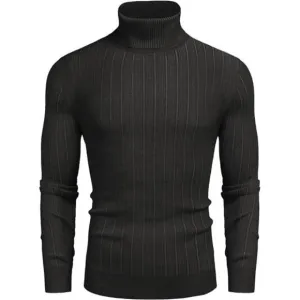 Men's Slim Fit Turtleneck Sweater Pullover Black