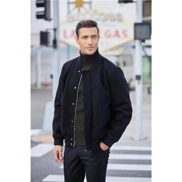 Men's Slim Fit Turtleneck Sweater Pullover Black