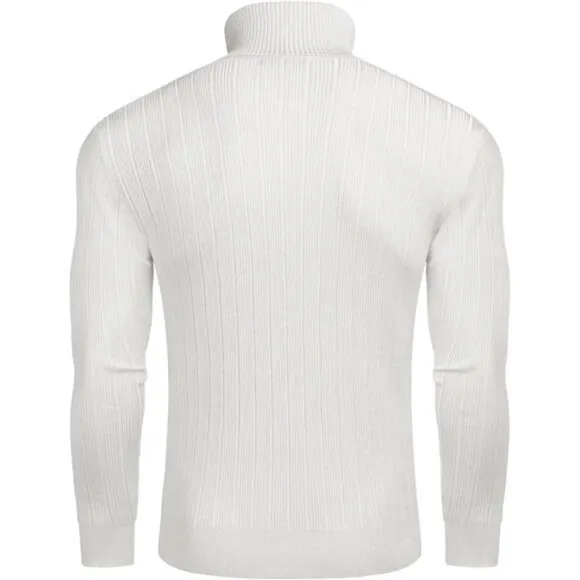Men's Slim Fit Turtleneck Sweater Pullover White