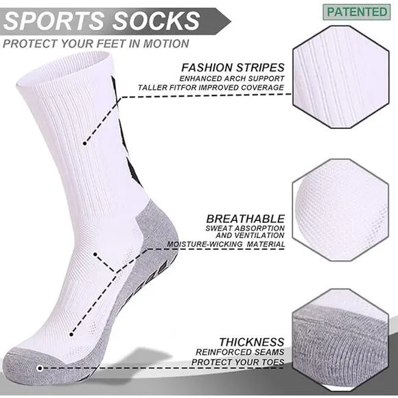 Mens Socks Soccer Non Slip Socks  Anti Slip Hospital