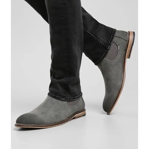 Men’s Steve Madden Greene Chelsea Boots Shoes Grey Size 9.5M #541