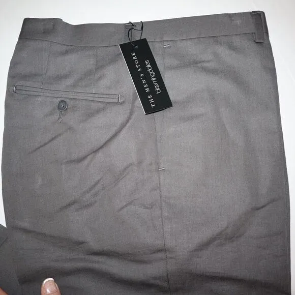Men's Store Bloomingdale's Sz 36R Gray Cotton &amp; Linen Slim Fit Dress Pants $178