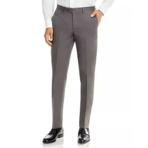 Men's Store Bloomingdale's Sz 36R Gray Cotton &amp; Linen Slim Fit Dress Pants $178