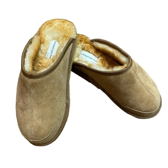 Men’s Suede Sheepskin Slippers Scuffs