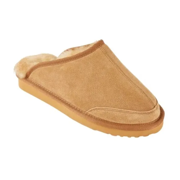 Men’s Suede Sheepskin Slippers Scuffs