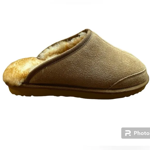 Men’s Suede Sheepskin Slippers Scuffs