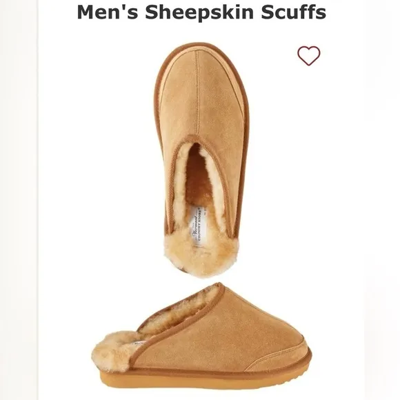 Men’s Suede Sheepskin Slippers Scuffs