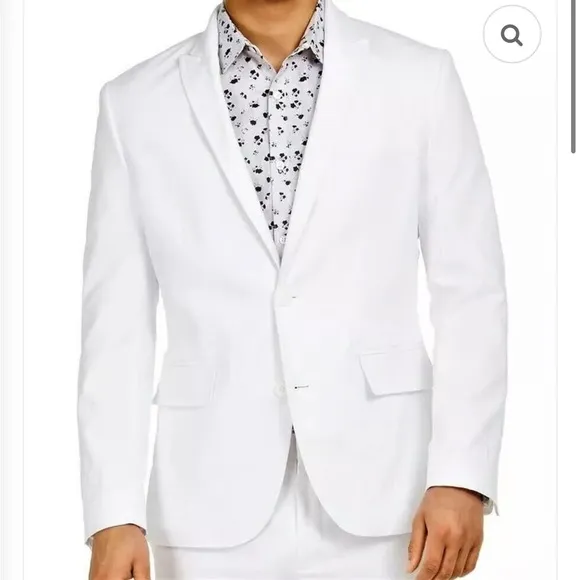 Men’s White Linen Jasper Blazer Slim-Fit