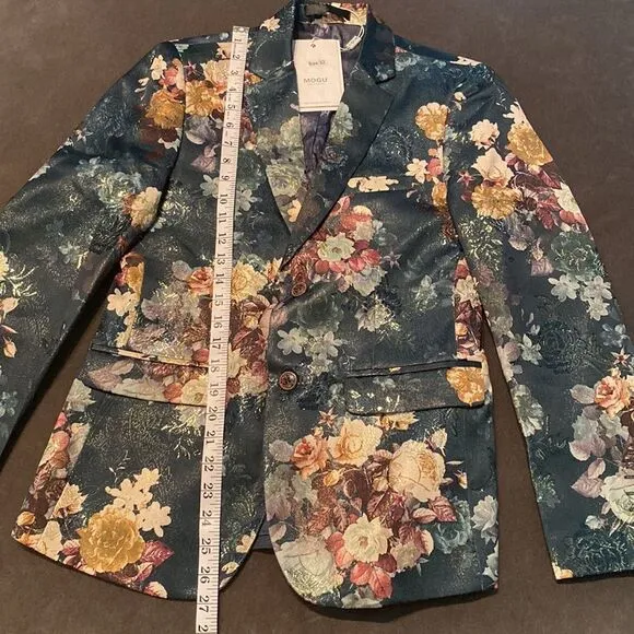 Men’s Jacquard Single Breasted Slim Fit Suit Blazer Prom Party Size 32 NWT