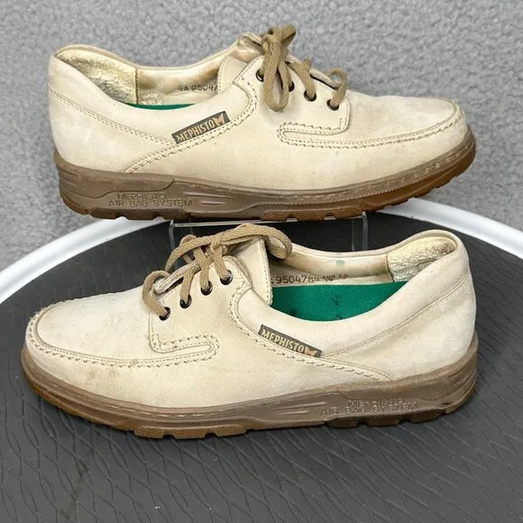 Mephisto City Hiker Shoes Women 8 Beige Suede Comfort Walking Portugal