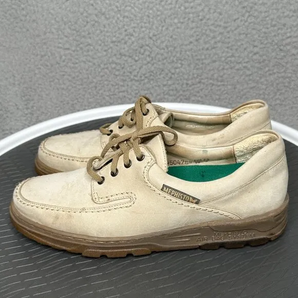 Mephisto City Hiker Shoes Women 8 Beige Suede Comfort Walking Portugal