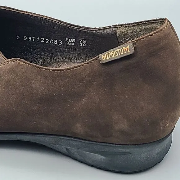 MEPHISTO Loafers Brown Suede Leather Slip Shoes Women Comfort US Size 10