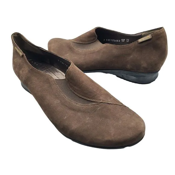 MEPHISTO Loafers Brown Suede Leather Slip Shoes Women Comfort US Size 10