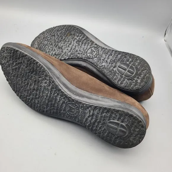 MEPHISTO Loafers Brown Suede Leather Slip Shoes Women Comfort US Size 10