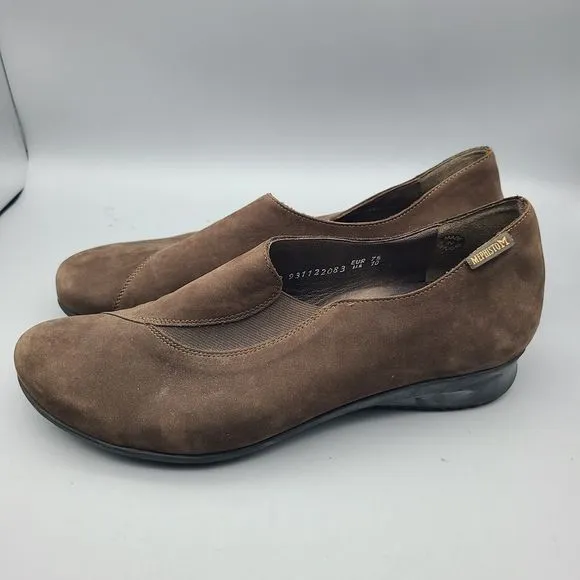 MEPHISTO Loafers Brown Suede Leather Slip Shoes Women Comfort US Size 10