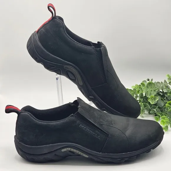Merrell Jungle Moc Nubuck Leather Slip On Men's 12 Casual Shoe Black J60833Z