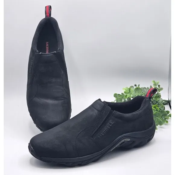 Merrell Jungle Moc Nubuck Leather Slip On Men's 12 Casual Shoe Black J60833Z