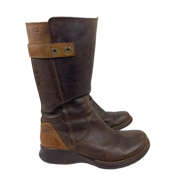Merrell Travvy Leather Brown Tall Waterproof Snow Boots Women's Size 6