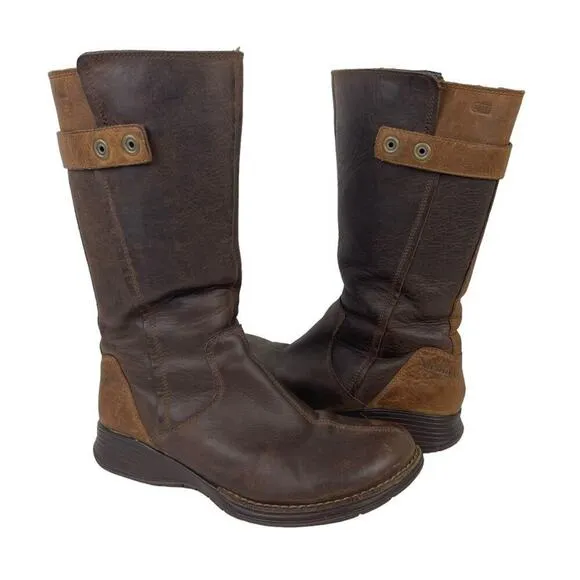 Merrell Travvy Leather Brown Tall Waterproof Snow Boots Women's Size 6