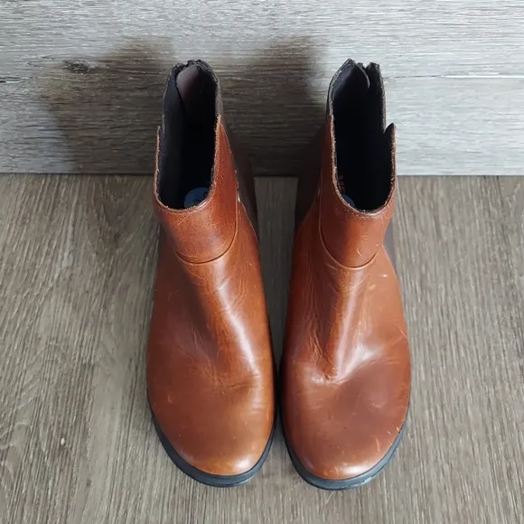 Merrell Veranda 2-tone Brown Leather Back Zip Up Ankle Mid Boots Women's 6.5
