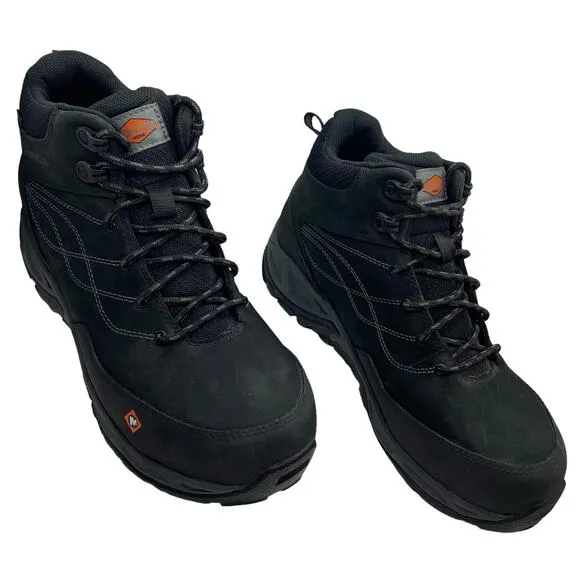 Merrell Women’s Siren Waterproof Mid Work Boots Black Alloy Toe J099402 sz 10.5